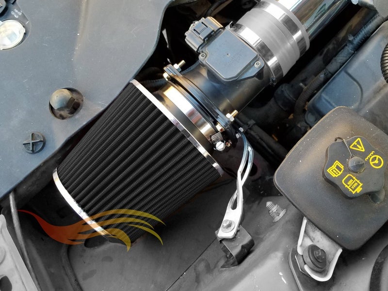 Rtunes Racing BLACK 6" 152 mm Inlet Truck Cold Air Cone Replacement Performance Washable Clamp-On Dry Air Filter (8" Tall) - Image 2